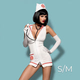 OBSESSIVE - EMERGENCY DRESS S/M + STETHOSCOPE - WHITE