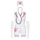 OBSESSIVE - EMERGENCY DRESS S/M + STETHOSCOPE - WHITE