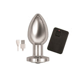 Ass-Sation Remote Controlled Vibrating Metal Butt Plug Silver